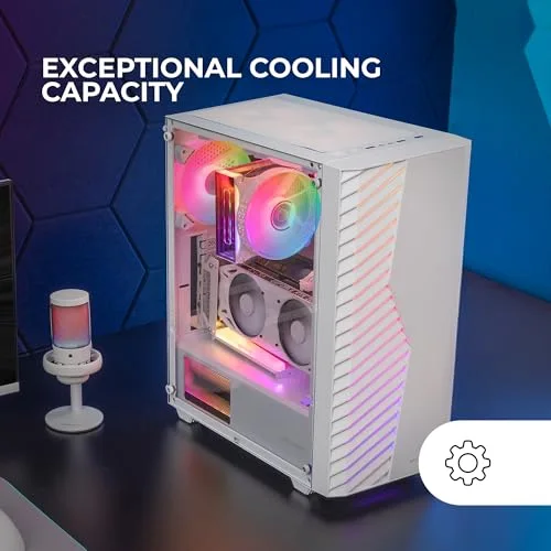 Mars Gaming MC-VOLT ATX RGB White - vue 5