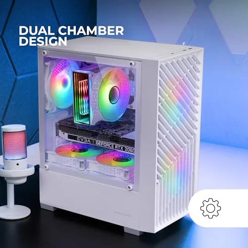 Mars Gaming MC-Vortex mATX RGB White - vue 5