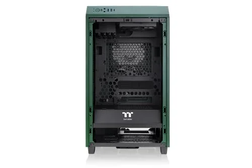 mini-tour Thermaltake The Tower 200 Boîtier PC vert racing 2 ventilateurs pré-installés fenêtre latérale filtre anti - vue 2