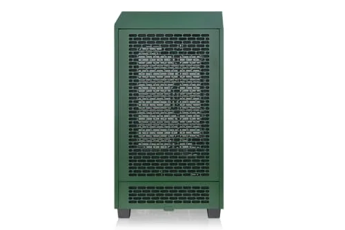 mini-tour Thermaltake The Tower 200 Boîtier PC vert racing 2 ventilateurs pré-installés fenêtre latérale filtre anti - vue 3