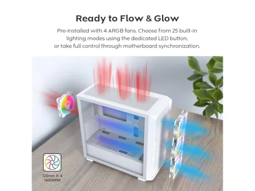 Montech X5M White ATX RGB - vue 5