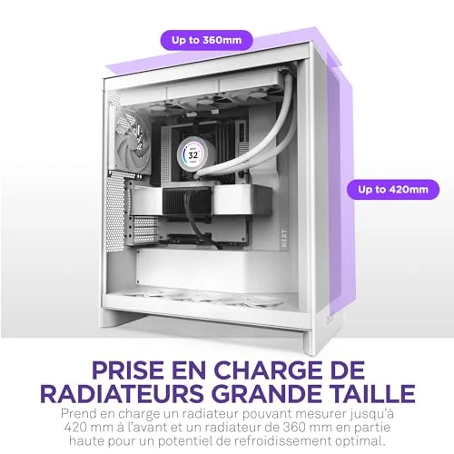 NZXT H7 Flow ATX White - vue 5