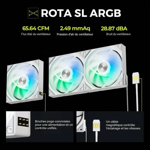 Ventilateur Boîtier PC TRYX Rota SL ARGB (x3) - vue 5