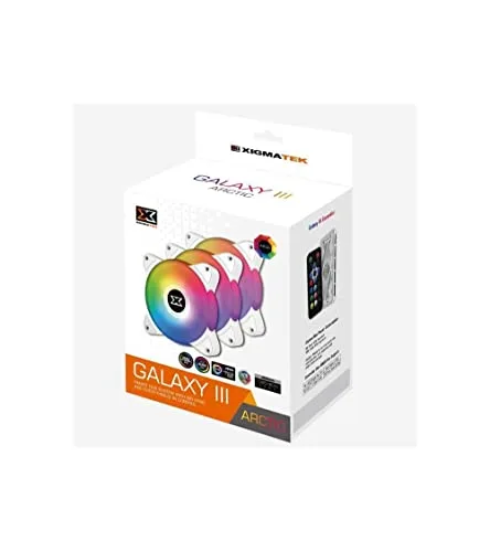 XIGMATEK Galaxy III Essential BX120 ARGB ARCTIC (Pack 3) - Ventilateur 120mm A-RGB pour boitier PC - vue 4