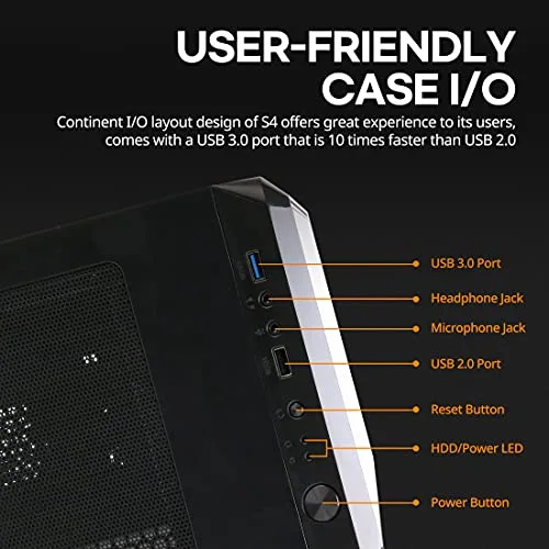 ZALMAN BOITIER PC S4 - Moyen Tour - Noir - Format ATX (S4BK) - vue 2