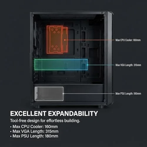 ZALMAN BOITIER PC S4 - Moyen Tour - Noir - Format ATX (S4BK) - vue 6