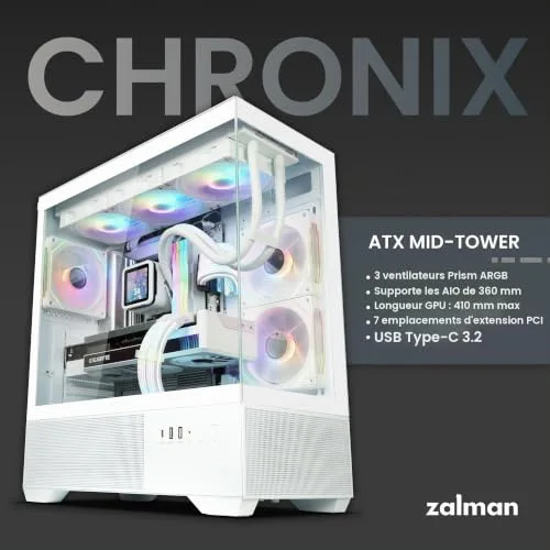 Zalman CHRONIX White ATX - vue 2