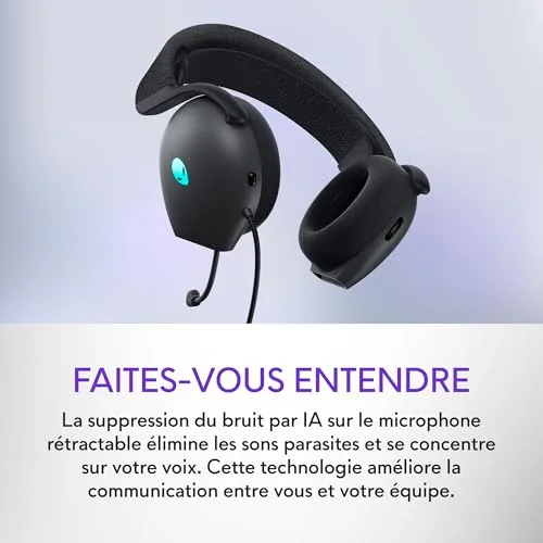 Alienware AW520H Casque Gaming Filaire Dark Side of The Moon 40mm - vue 4