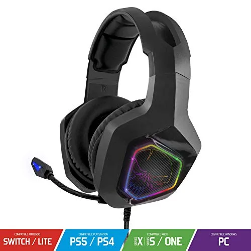 Spirit of Gamer Elite-H50 Black Edition 50mm RGB Jack 3.5mm