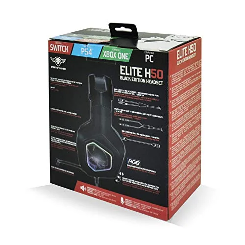 Spirit of Gamer Elite-H50 Black Edition 50mm RGB Jack 3.5mm - vue 7