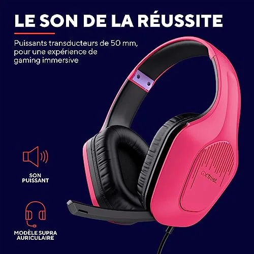 Trust GXT 415 Zirox Casque gaming léger 50 mm - vue 3