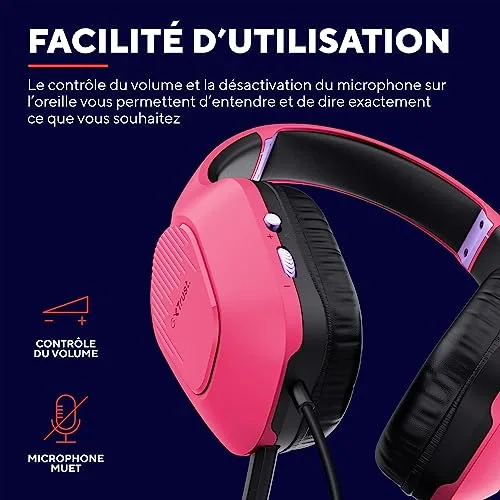 Trust GXT 415 Zirox Casque gaming léger 50 mm - vue 6