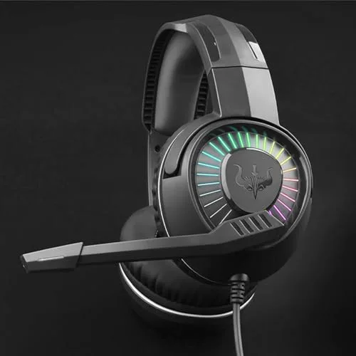 Casque gamer OVLENG GT67 noir avec micro et retro éclairage LED pour PC & consoles - Haut-parleur 40mm - Contrôle du - vue 6