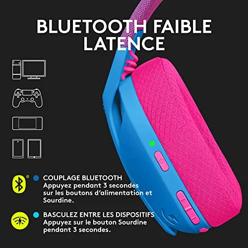 Logitech G435 Lightspeed Bleu Sans-fil Bluetooth 18h - vue 3