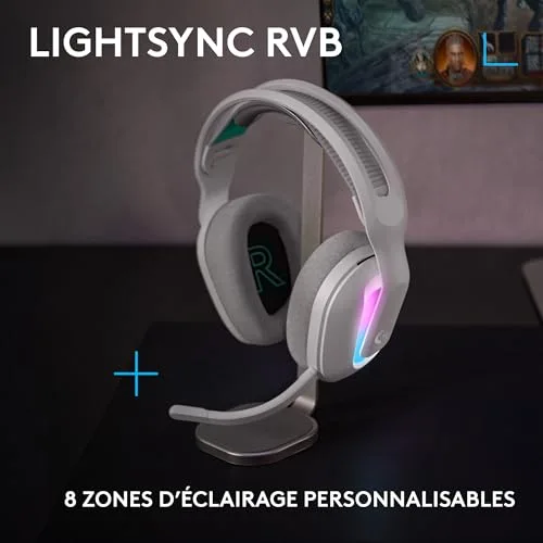 Logitech G G522 Lightspeed Blanc Sans-fil 2,4 GHz Bluetooth - vue 2