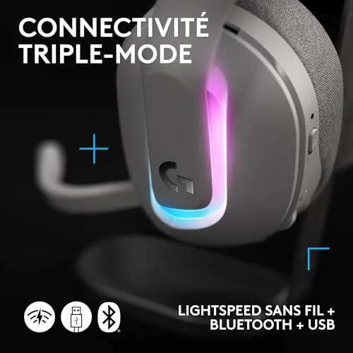 Logitech G G522 Lightspeed Blanc Sans-fil 2,4 GHz Bluetooth - vue 5