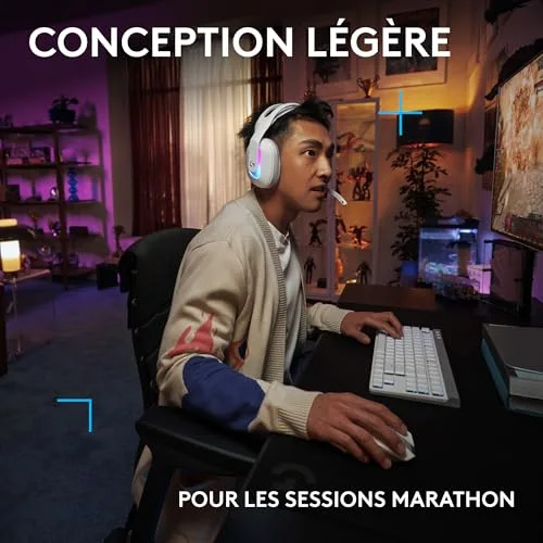 Logitech G G522 Lightspeed Blanc Sans-fil 2,4 GHz Bluetooth - vue 6