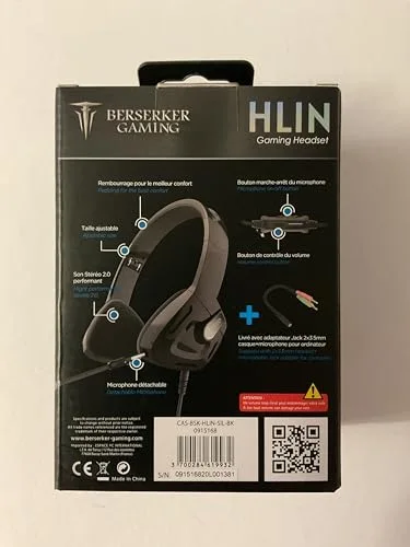 Casque Gaming - BERSERKER - Hlin Silver-Black - Filaire stéréo - Microphone détachable - Pliable - vue 4
