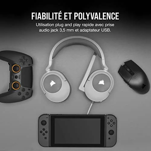 Corsair HS55 Surround Blanc Filaire 7.1 Dolby - vue 5
