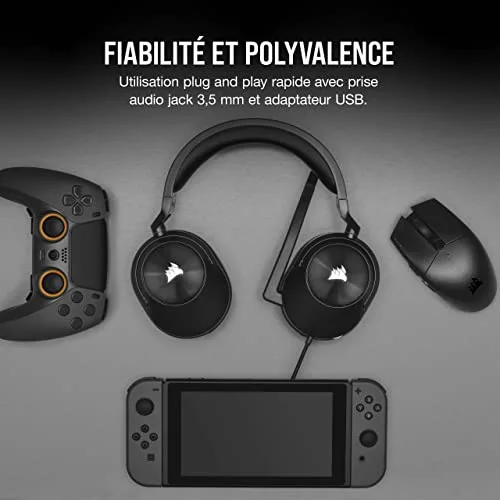 Corsair HS55 Surround Carbone Filaire Dolby Audio 7.1 - vue 6