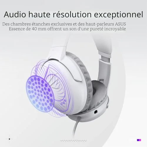 ASUS ROG Strix Go Core Moonlight White 3.5mm 40mm - vue 2