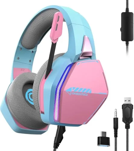 Oniverse Nebula Rose Casque Gaming Filaire 50mm LED