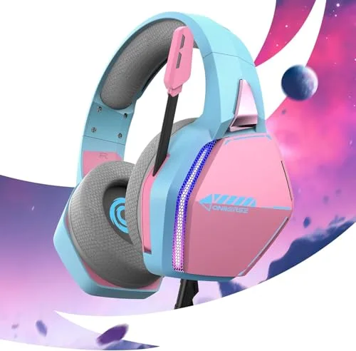 Oniverse Nebula Rose Casque Gaming Filaire 50mm LED - vue 5