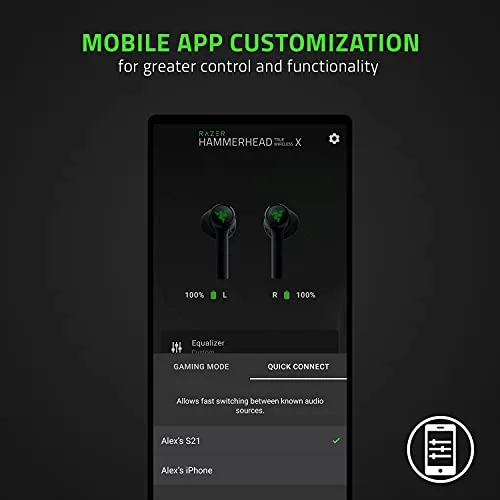 Razer Hammerhead True Wireless X Noir - vue 4