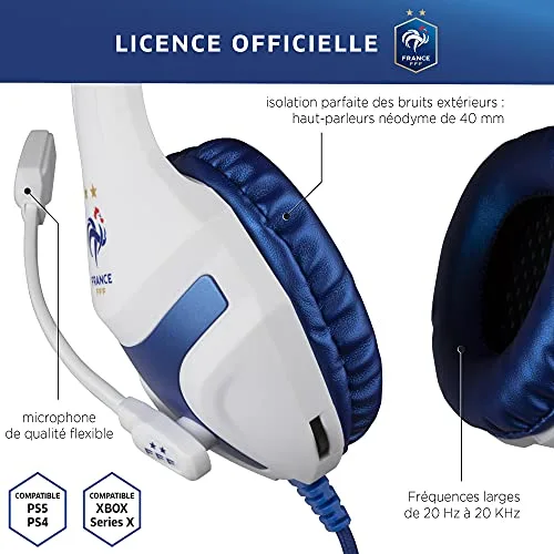 Konix PS400 FFF Blanc Casque Gaming Néodyme 40 mm - vue 3