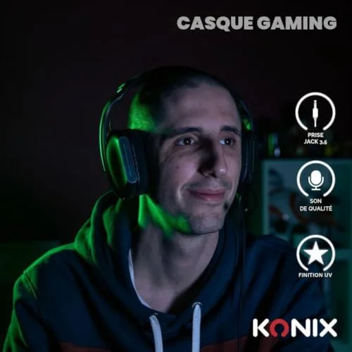 Konix Skylite Casque Gaming Ultraléger Blanc 40mm Hi-Fi - vue 3