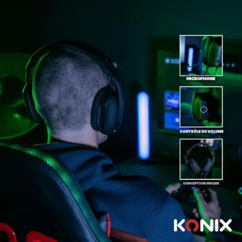 Konix Skylite Casque Gaming Ultraléger Blanc 40mm Hi-Fi - vue 4