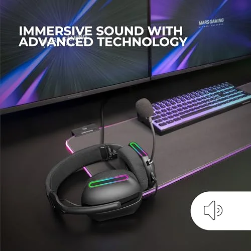 MARS GAMING MHW-PRO Casque Gaming Sans-fil ARGB 40h - vue 2