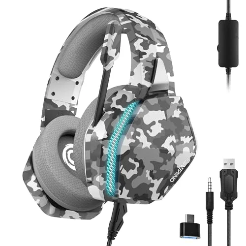 Oniverse Nebula Urban Camo Casque Gaming Filaire 50mm LED