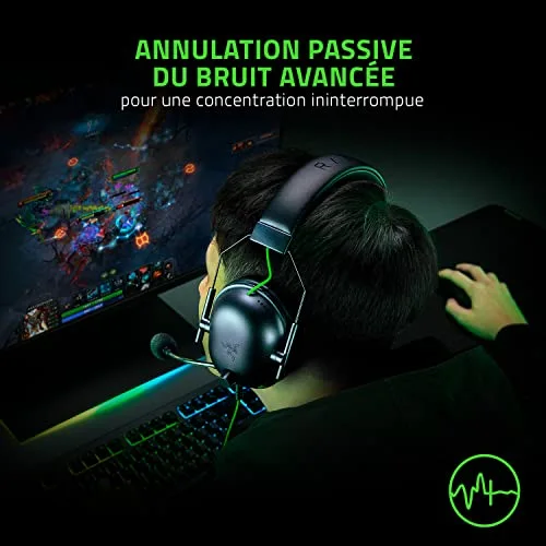 Razer BlackShark V2 X USB Noir 50mm TriForce - vue 4
