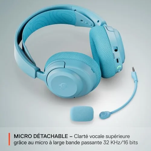 SteelSeries Arctis Nova 3PW Bleu ciel 40h Bluetooth 2,4 GHz - vue 8