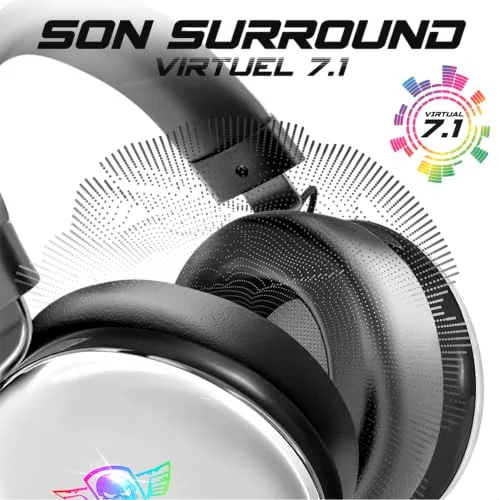 Spirit of Gamer XPERT H700 Blanc Son 7.1 RGB Filaire USB - vue 3