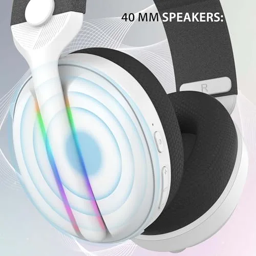Subsonic Vektra LED Gaming Headset Blanc Sans-fil - vue 2