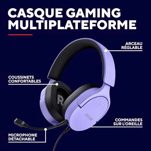 Trust Gaming GXT 489P Fayzo Violet Filaire 50 mm - vue 2