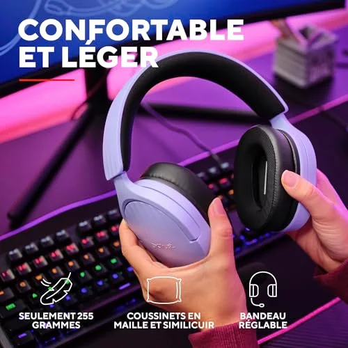 Trust Gaming GXT 489P Fayzo Violet Filaire 50 mm - vue 4