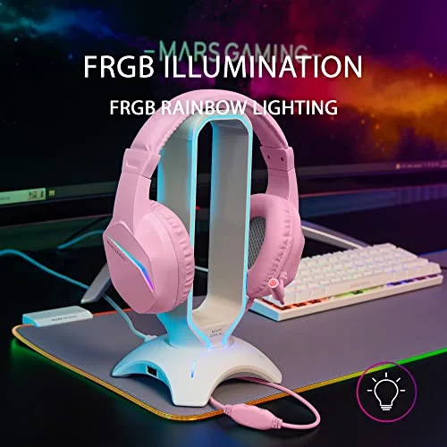Mars Gaming MH122P Rose 50 mm FRGB Jack 3,5 mm + USB - vue 2