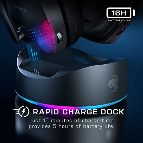 ROCCAT Syn Max Air Casque Gaming Sans Fil 3D Noir - vue 2