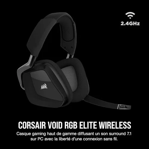 Corsair VOID RGB ELITE Wireless Casque Gaming 7.1 Sans-fil 2.4 GHz - vue 2