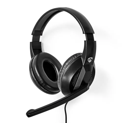 Nedis CHSTU210BK Casque PC Circum-aural USB-C avec Micro Rabattable