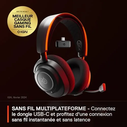 SteelSeries Arctis Nova 7 Gen 2 Sans-fil 40 mm Noir - vue 2