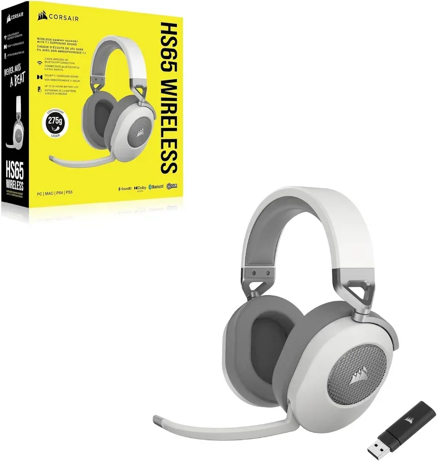 Corsair HS65 Wireless v2 Blanc - vue 4