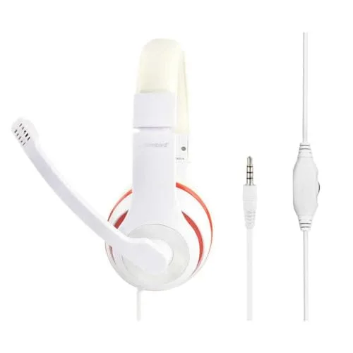 Gembird MHS-03-WTRD Micro-casque filaire blanc rouge - vue 2