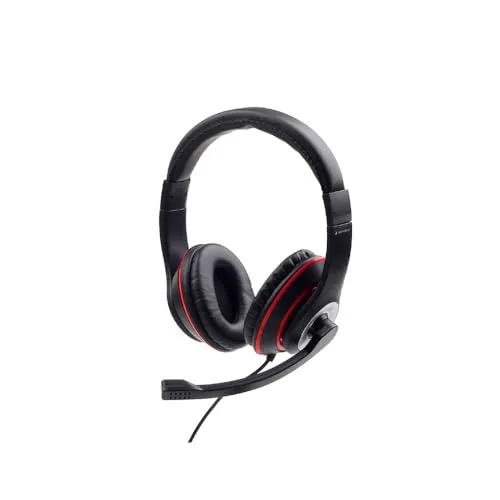 Gembird MHS-002 Micro-casque supra-auriculaire filaire noir rouge
