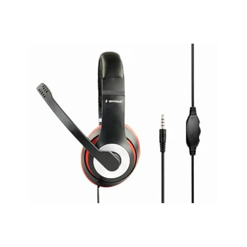 Gembird MHS-002 Micro-casque supra-auriculaire filaire noir rouge - vue 2