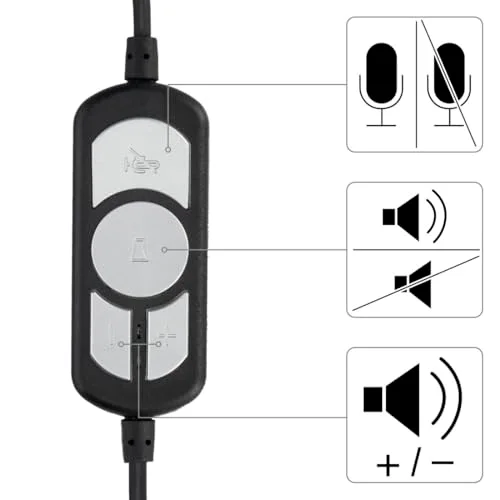 Hama Micro-casque supra-auriculaire filaire Stereo noir volume réglable Mise en sourdine du microphone ordinateur - vue 5