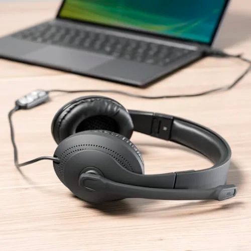 Hama Micro-casque supra-auriculaire filaire Stereo noir volume réglable Mise en sourdine du microphone ordinateur - vue 8